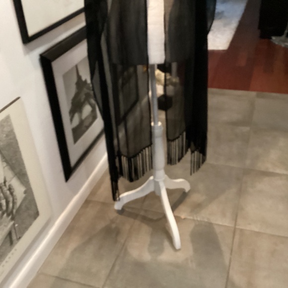 Crazy Horse Vintage Scarf Black  MESH LIKE MATERIAL. UNIQUE - Picture 2 of 4